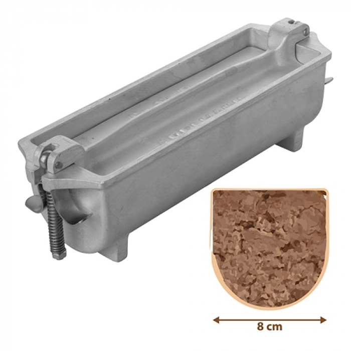 Terrinenpressform, Aluguss, halbrund - 8x8 cm